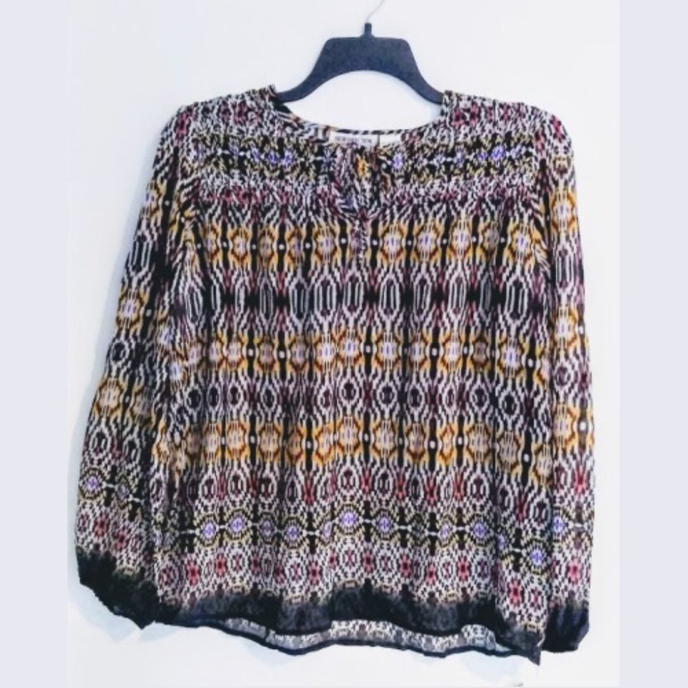 Long sleeve Blouse Ikat pattern - Picture 3 of 5